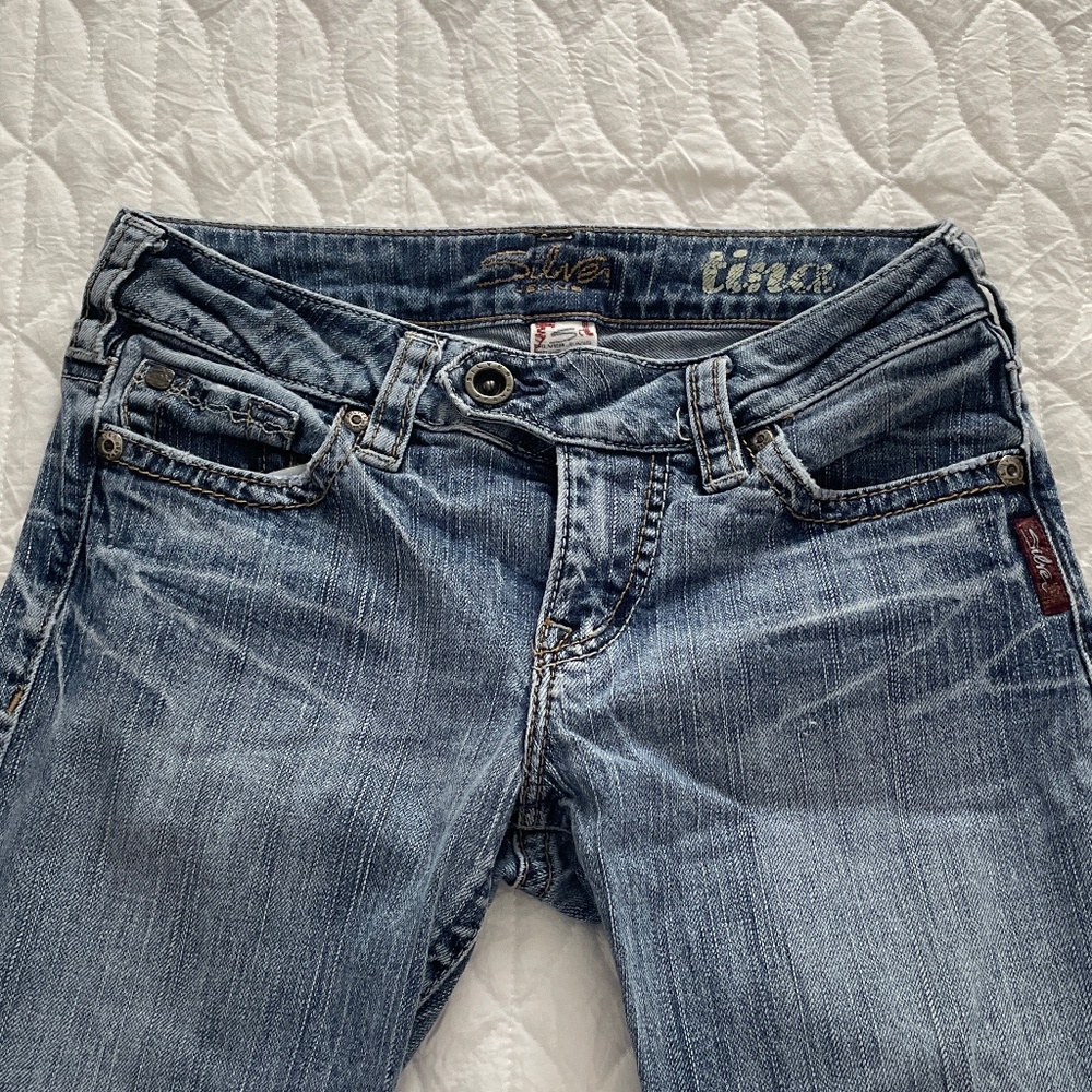 Silver Low Rise Boot Cut Tina Jeans
